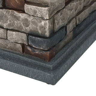 GDF Studio Crawford Outdoor Square Concrete Fire Pit with Tank Holder, Stone