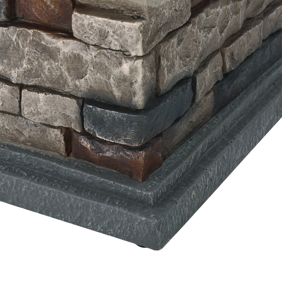 GDF Studio Crawford Outdoor Square Concrete Fire Pit with Tank Holder, Stone