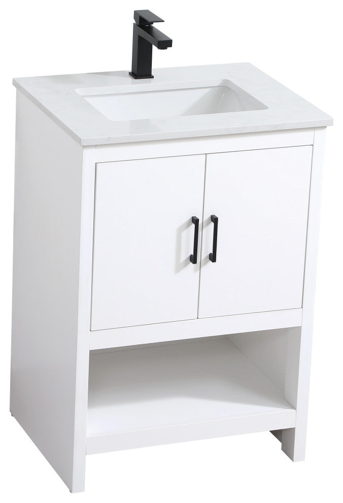 Home Living 24" Single Bathroom Vanity, White