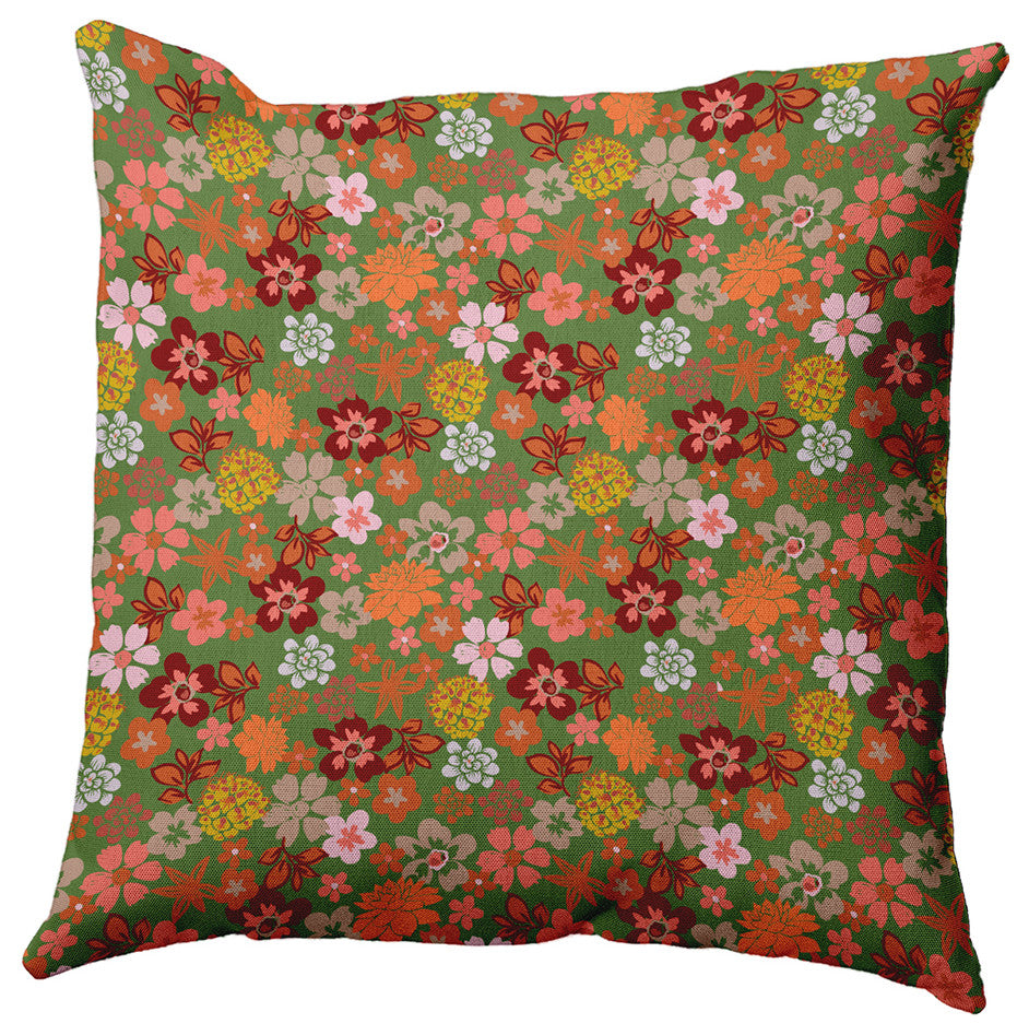 Succulent Garden Accent Pillow, Scallion, 26"x26"