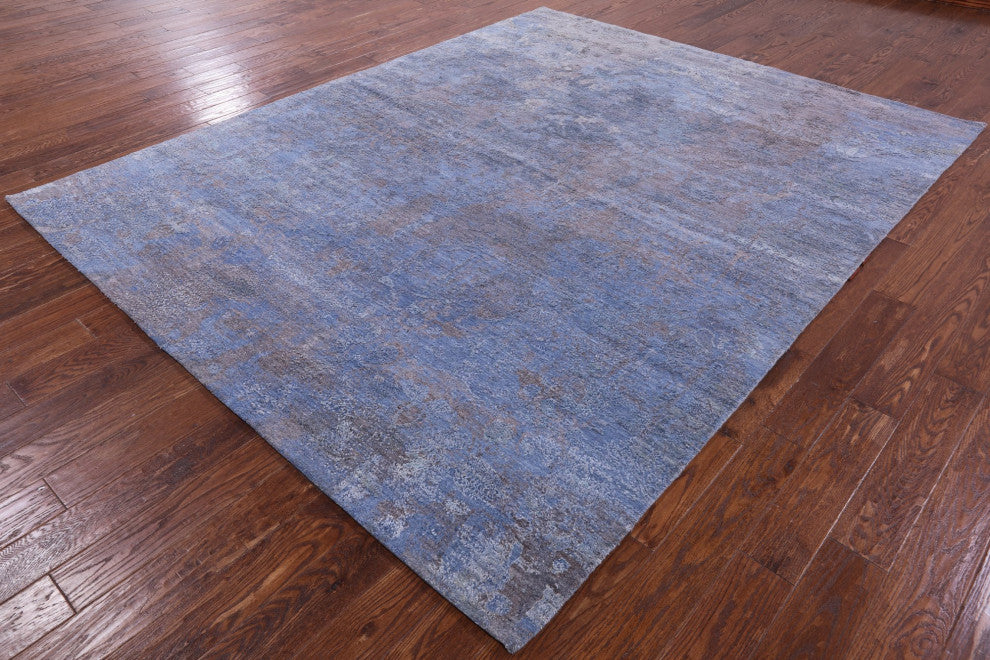 7' 11" X 10' 0" Wool and Silk Modern Handmade Rug Q9045