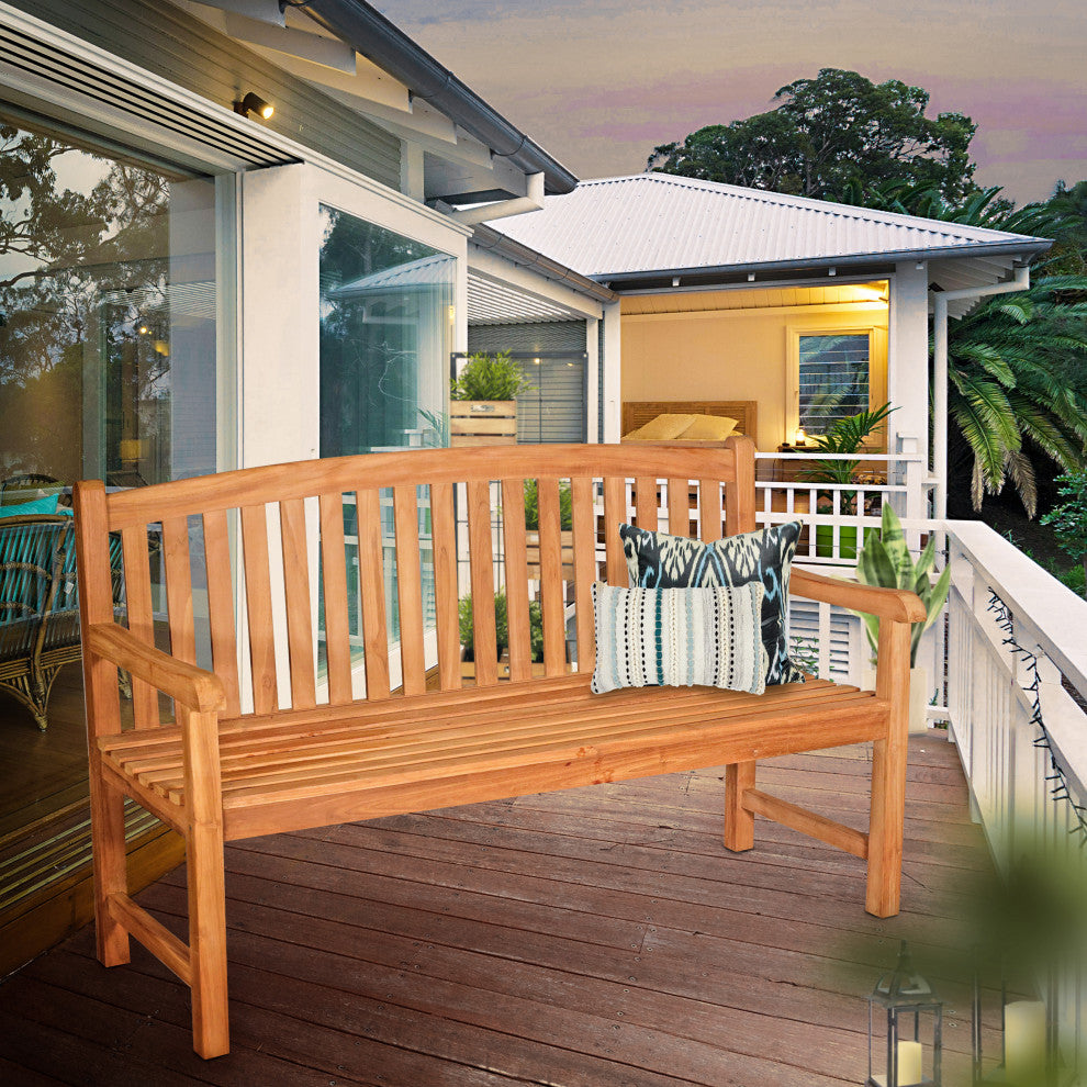 Seven Seas Teak Acapulco Outdoor Teak Wood Bench, 5'