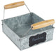 Benzara BZI457-AMC0005 Galvanized Metal Napkin Holder With Handles, Gray
