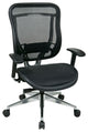 Executive High Back Chair With Breathable Mesh Back and Seat, Polished Aluminum