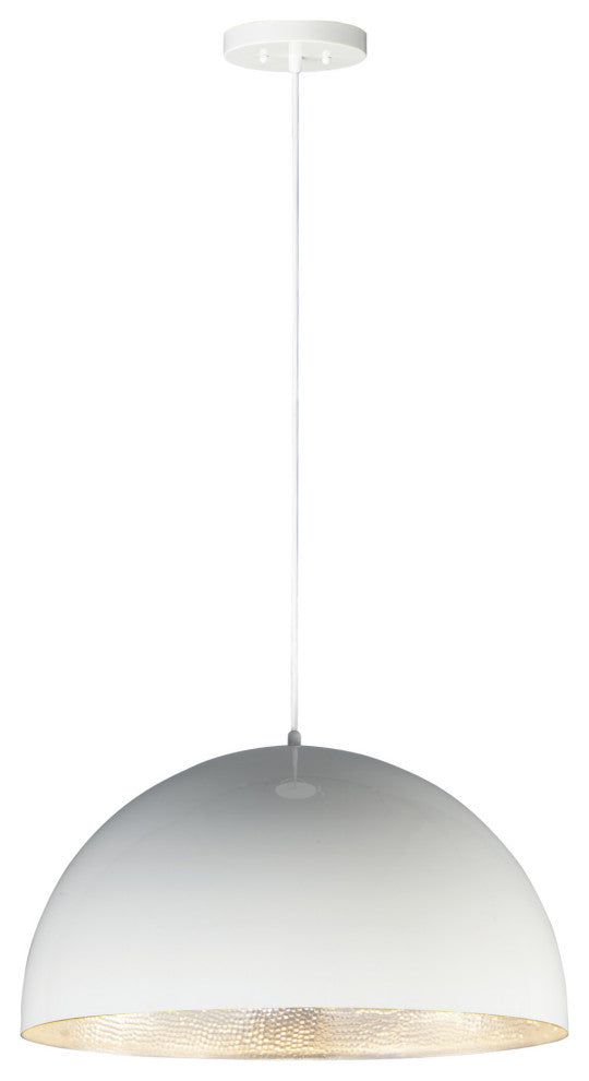 ET2 E24904 Hemisphere 24"W LED Pendant - Gloss Black / Aluminum