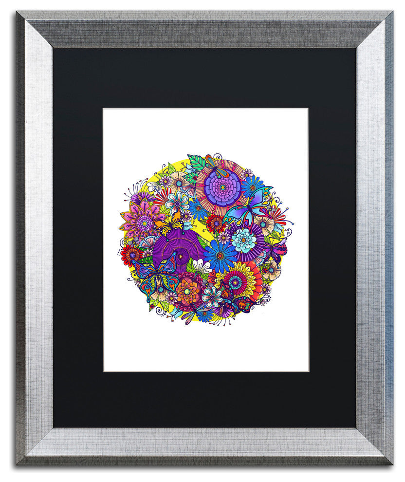 Hello Angel 'Butterfly Garden' Art, Silver Frame, Black Mat, 20x16