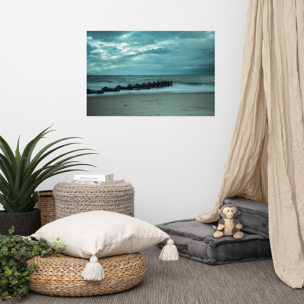 Blue Morning at Rehoboth Coastal Wall Art Unframed Photo Paper Print, 24" X 36"