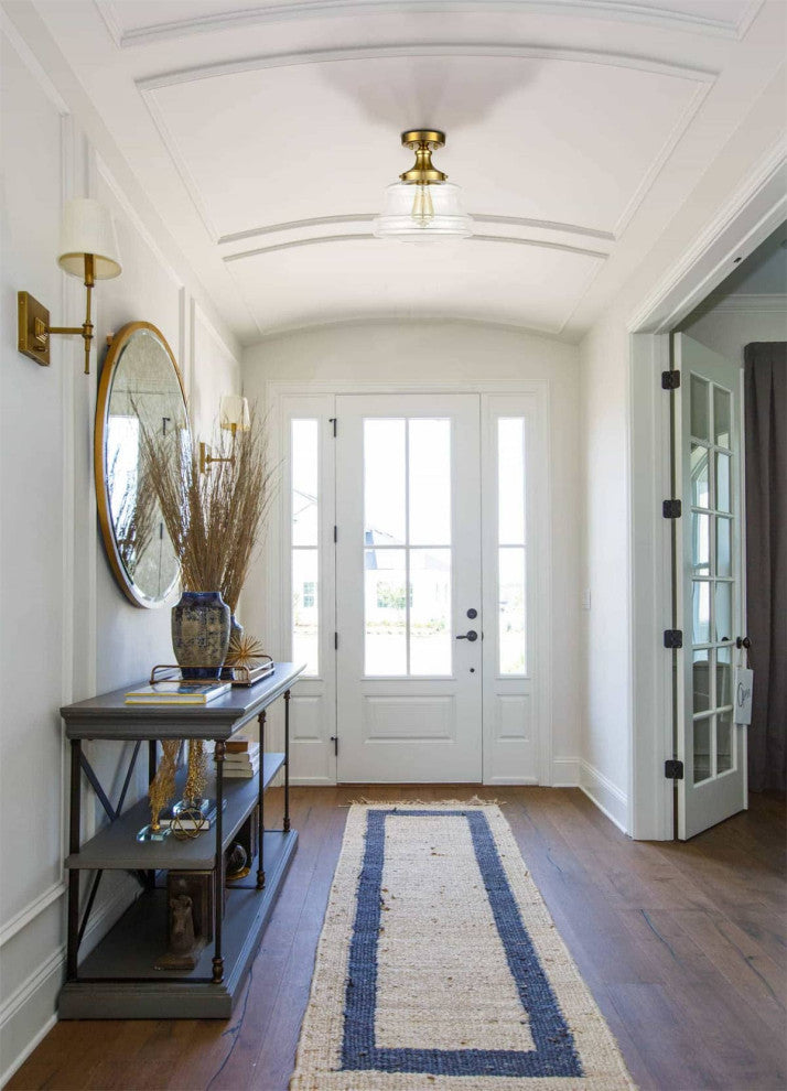 Modern Brass Schoolhouse Semi Flush Ceiling Lights