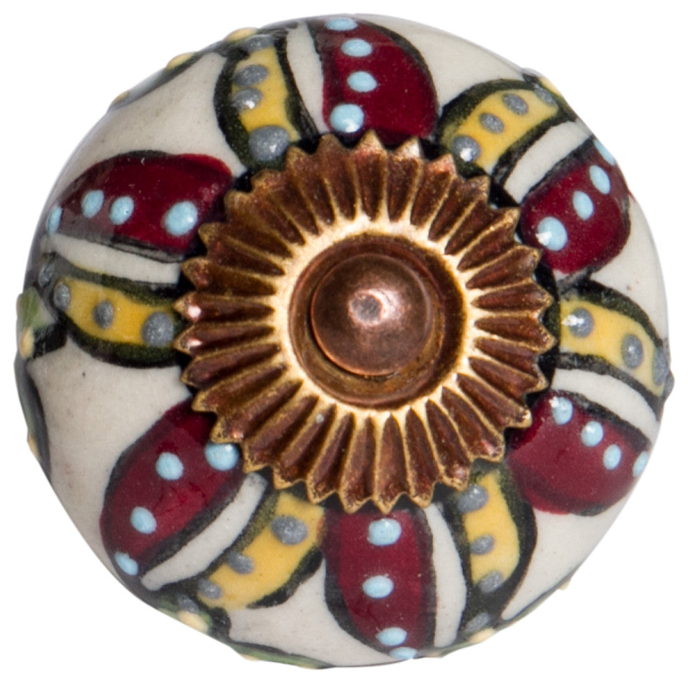 1.5" X 1.5" X 1.5" Ceramic Metal Multicolor 8 Pack Knob