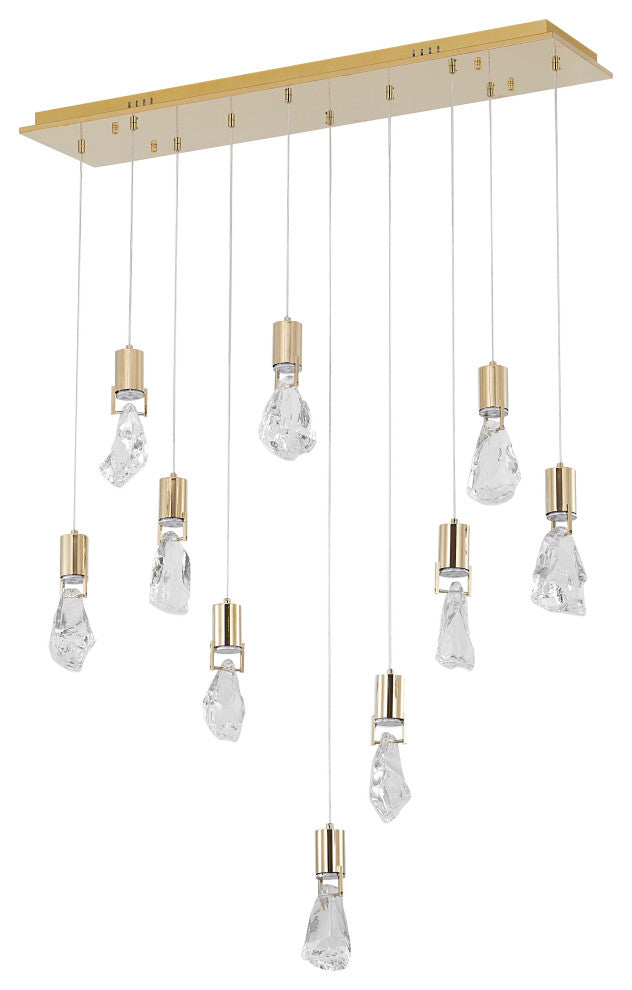 Bethel International MAT09C40G 10-Light Chandelier, Brushed Gold