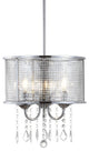 Avah Metal and Crystal Adjustable LED Drop Pendant, Chrome, 13