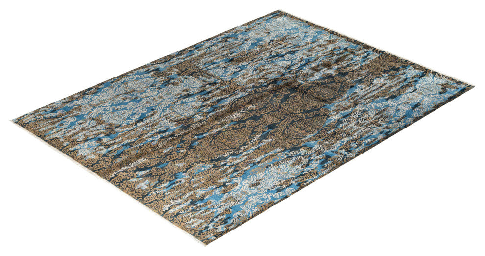 Ikat One-of-a-Kind Hand-Knotted Area Rug Gold, 9' 1" x 12' 3"