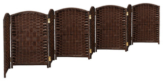 2 ft. Short Diamond Weave Fiber Room Divider Dark Mocha 8 Panel