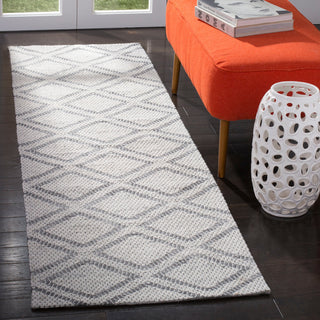 Safavieh Micro-Loop Collection MLP514 Rug, Silver/Dark Grey, 2'3" X 7'