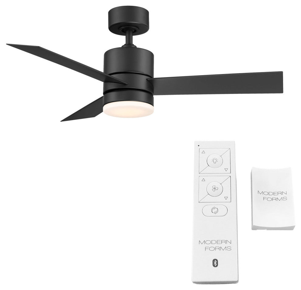 Axis 3-Blade Smart Ceiling Fan 44" Matte Black, 2700K LED Kit