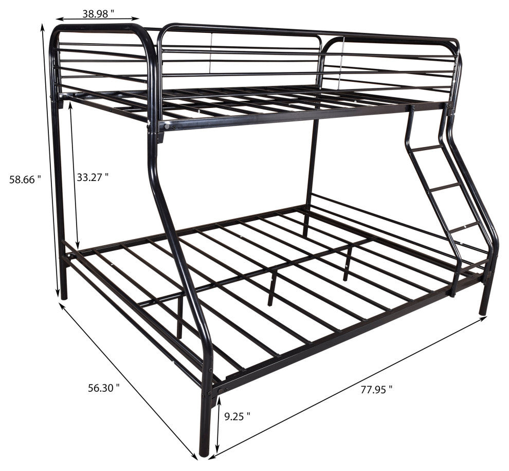 Gewnee Heavy Duty Twin-Over-Full Metal Bunk Bed