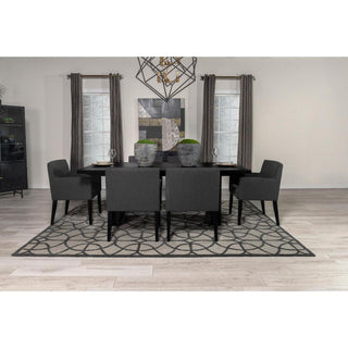 Catherine 7-piece Double Pedestal Dining Table Set Charcoal Grey and Black
