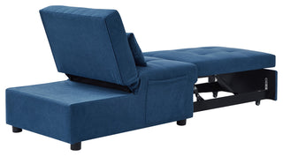 GDF Studio Sofa Bed Convertible Sleeper Chair Bed with Side Pocket, Blue