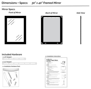Pendleton Framed Wall Mirror, Bronze, 30"x40"