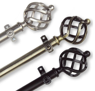 Twist Curtain Rod, Black, 120-170"