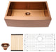 36" x 21" Rose Gold Stainless Steel Single Bowl Farmhouse Apron Kitchen Sink