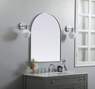 Elegant Decor Metal Frame Arch Mirror 30X36" in Silver