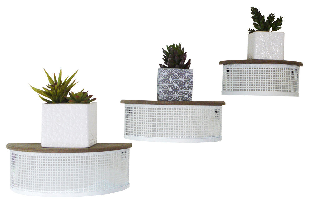 Floating Wall Shelves, 3-Tier Wood Shelves