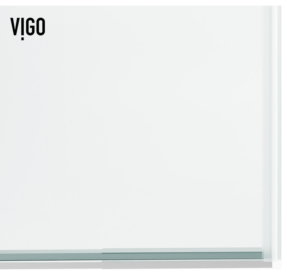VIGO Houston Frameless Sliding, V-Motion, Chrome, Shower Door, 56" to 60" W X 76" H, Clear Glass