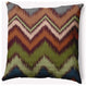 18" x 18" Ikat Chevron Indoor/Outdoor Polyester Throw Pillow, Pomegranate