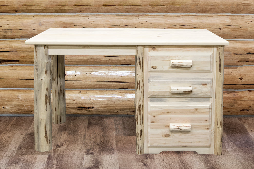 Montana Collection Office Desk, Clear Lacquer Finish