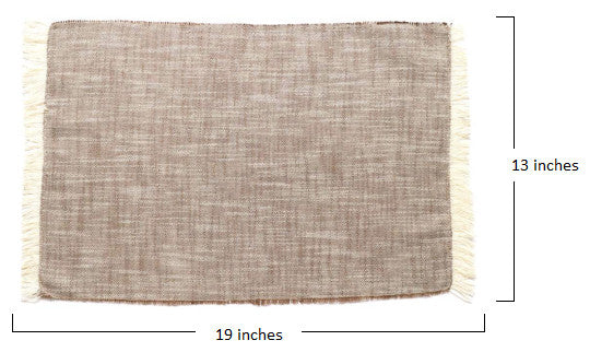 Set of Eight Tawny Brown Woven Textured Placemats