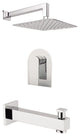 Aquamoon Havana 8" Showerhead, Spout With Wall Arm, Brushed Nickel