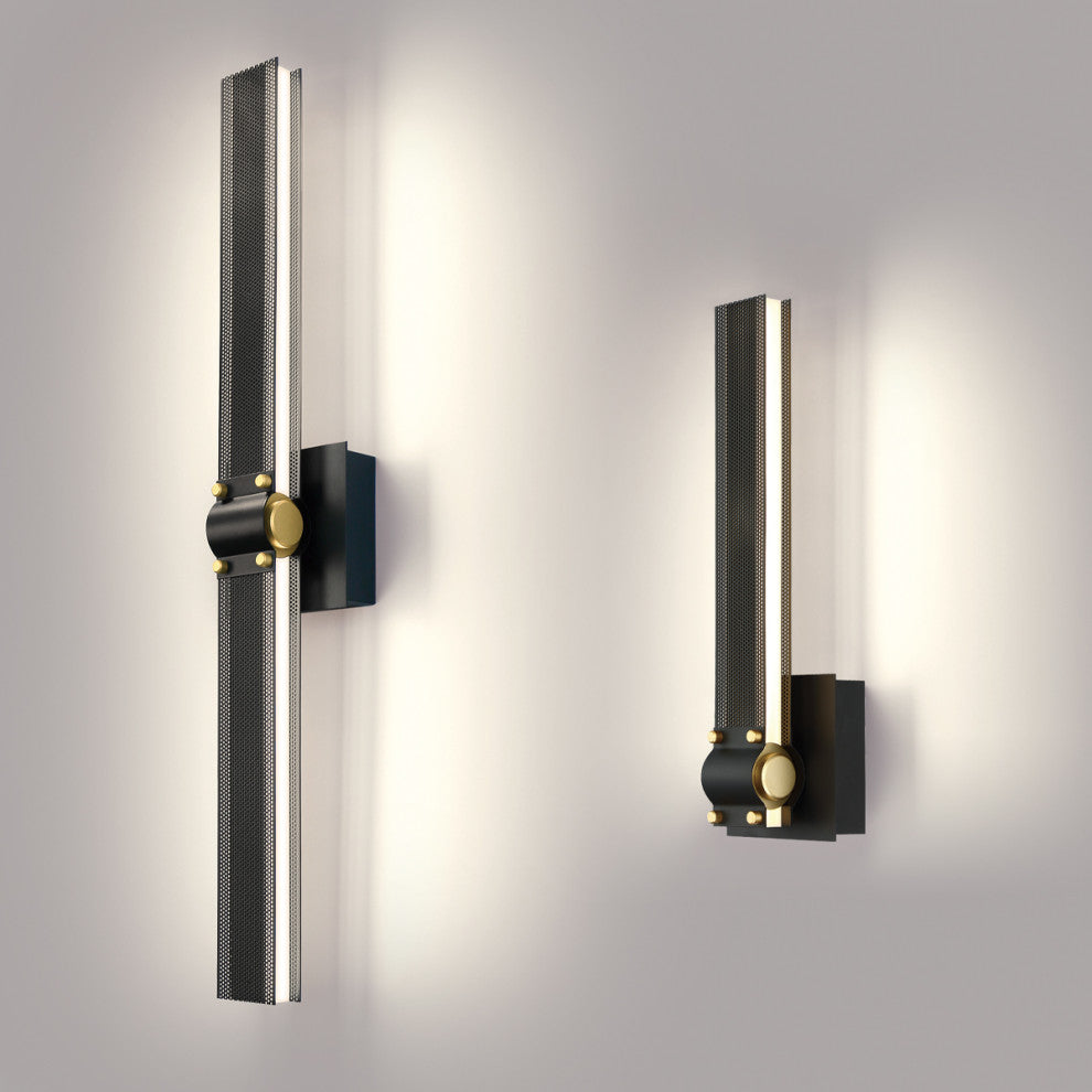 Contemporary Sconce, Matte Black/Gold