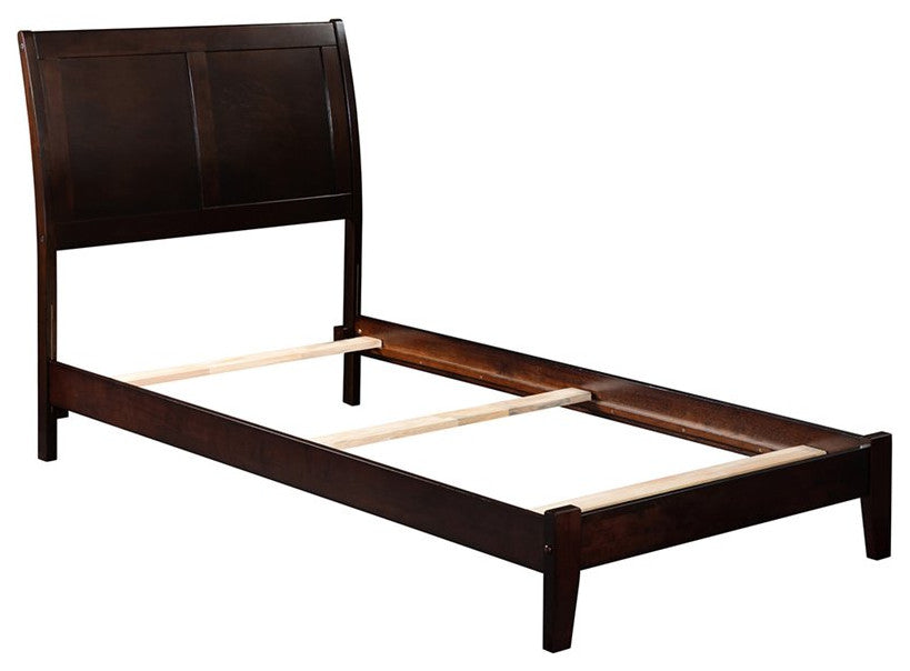 AFI Portland Twin Solid Wood Foundation Bed with USB Charger in Espresso