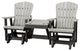 OS Home and Office Model 515LGB-K Double Glider With Center Table, Light Gray