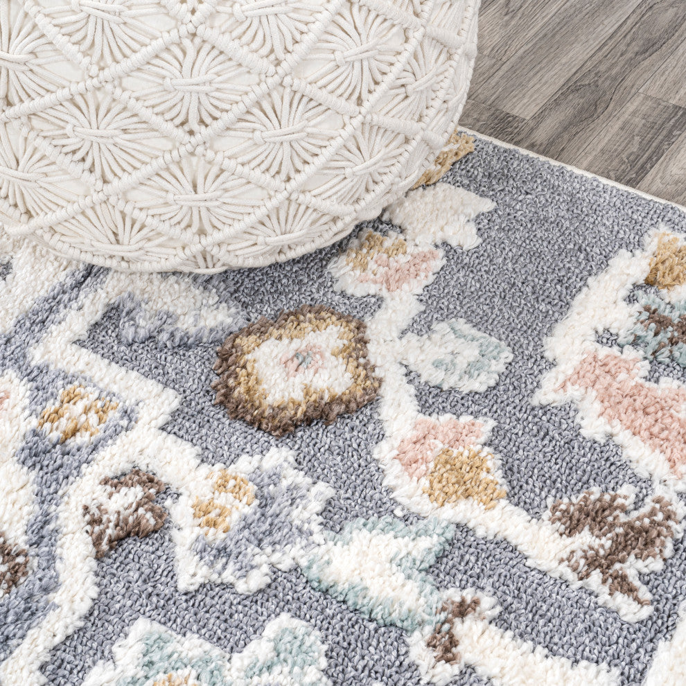 Aziza Persian Medallion High-Low Multi 2'x8' Runner Rug