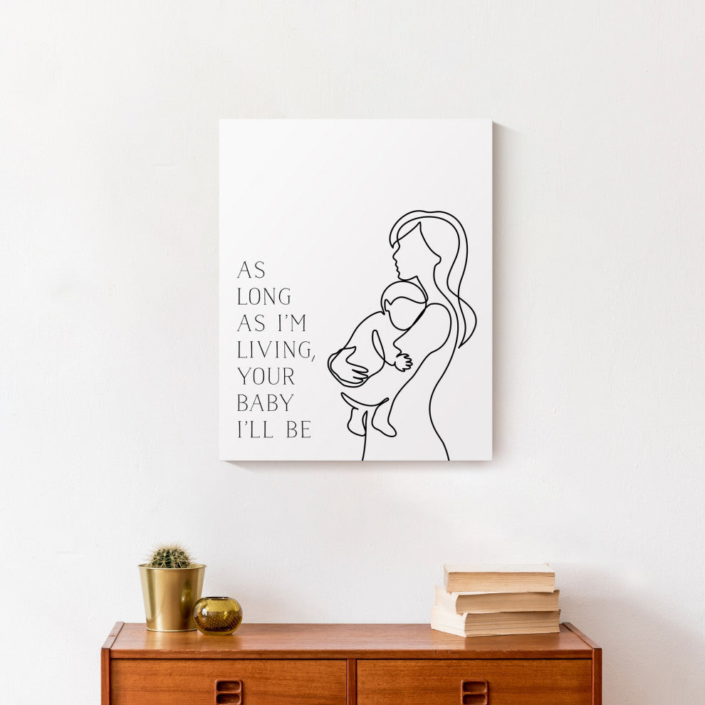 My Baby You'll Be Outline 16x20 Canvas Wall Art