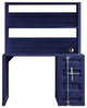 Industrial Desk & Hutch, Cargo Design With Single Door Cabinet & Inner Shelves