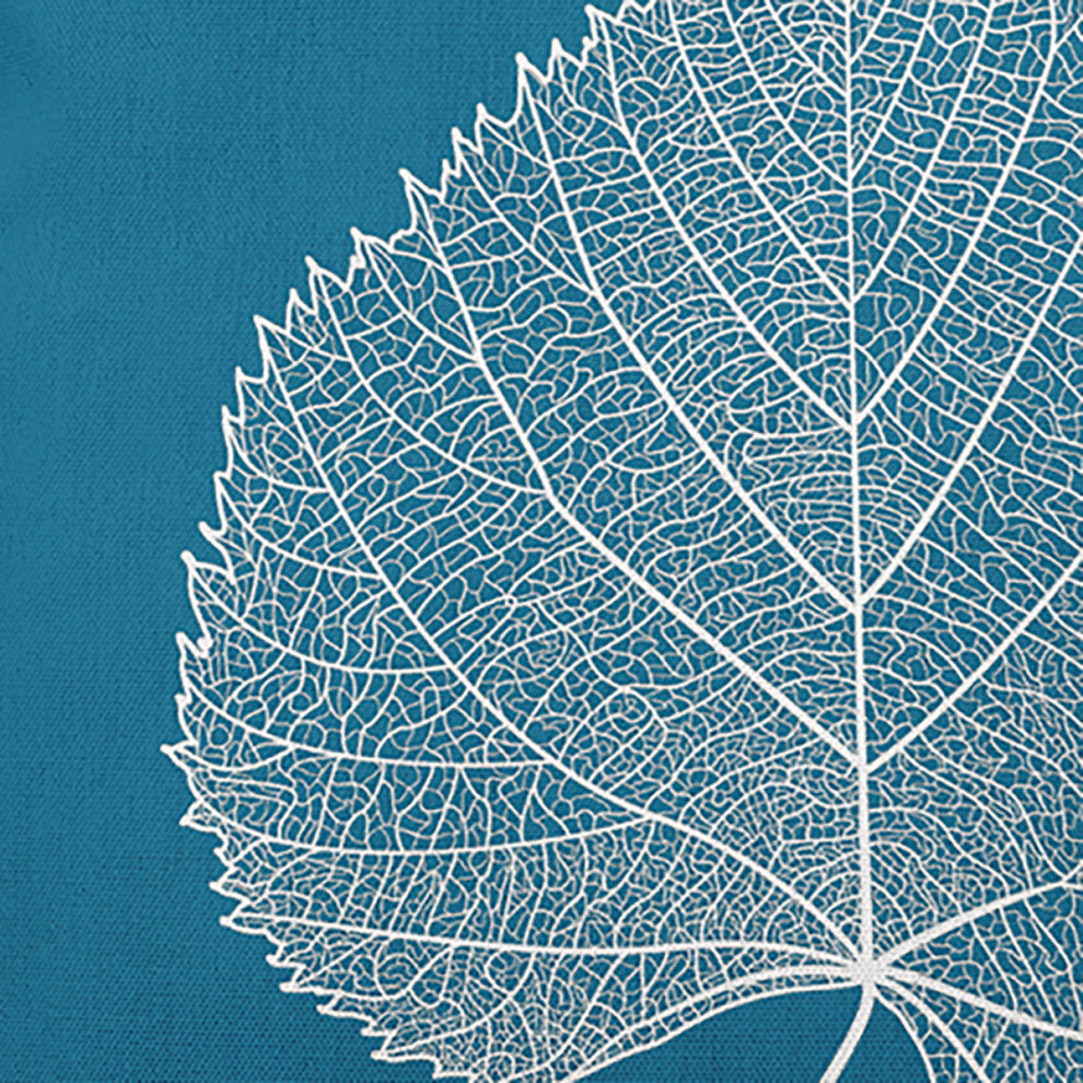 Leaf Study Accent Pillow, Unreal Teal, 18"x18"