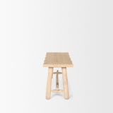 Sekou Light Brown Wooden Craftsman Bench