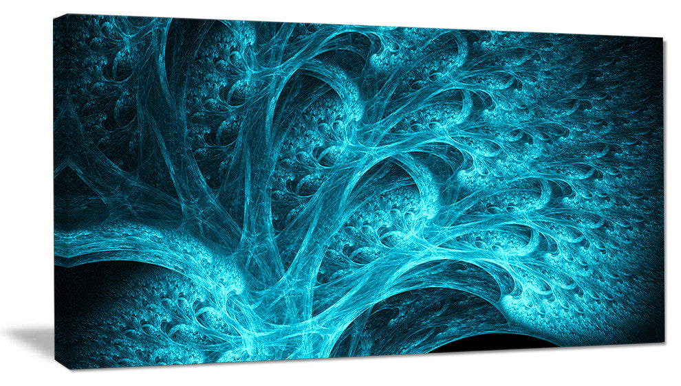 Magical Blue Psychedelic Forest, Abstract Canvas Art Print, 32x16