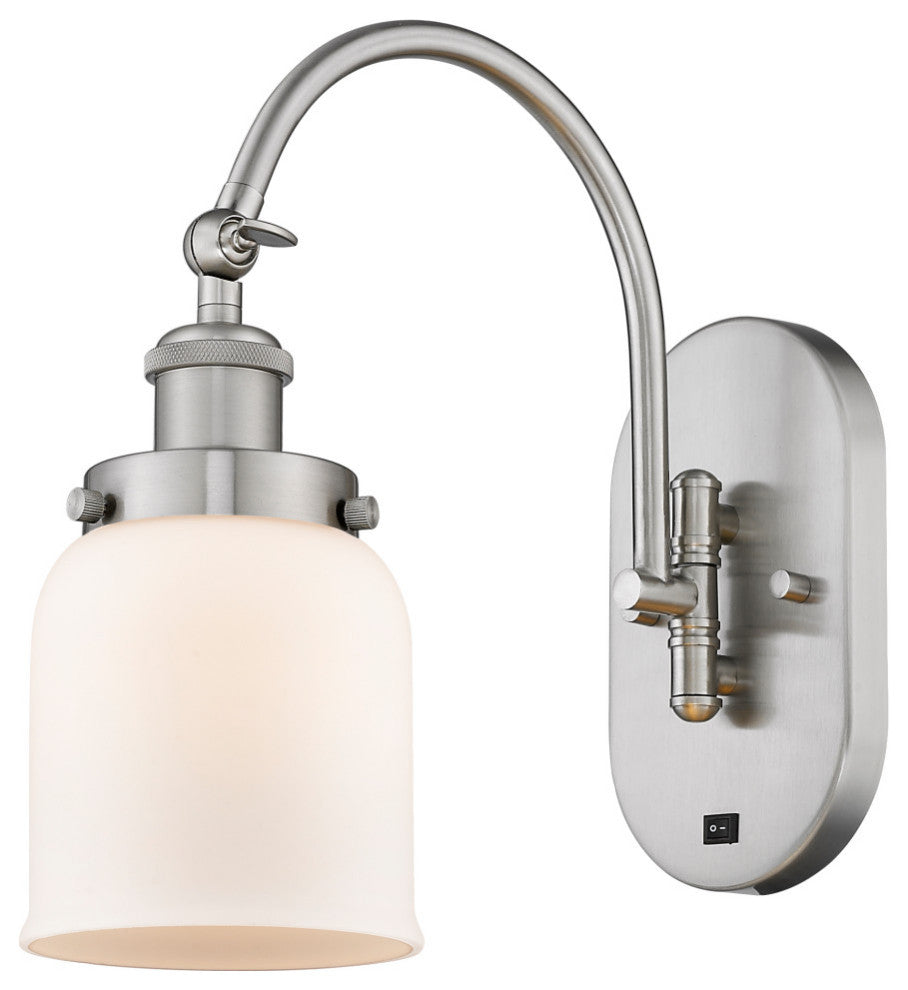Bell Sconce, Brushed Satin Nickel, Matte White, Matte White