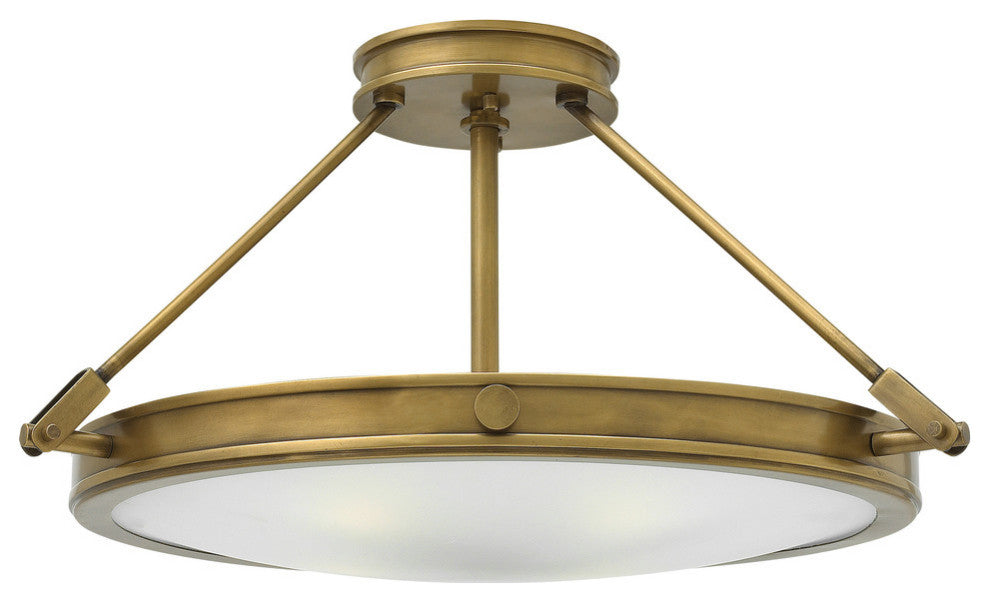 Hinkley Collier Medium Semi-Flush Mount, Heritage Brass