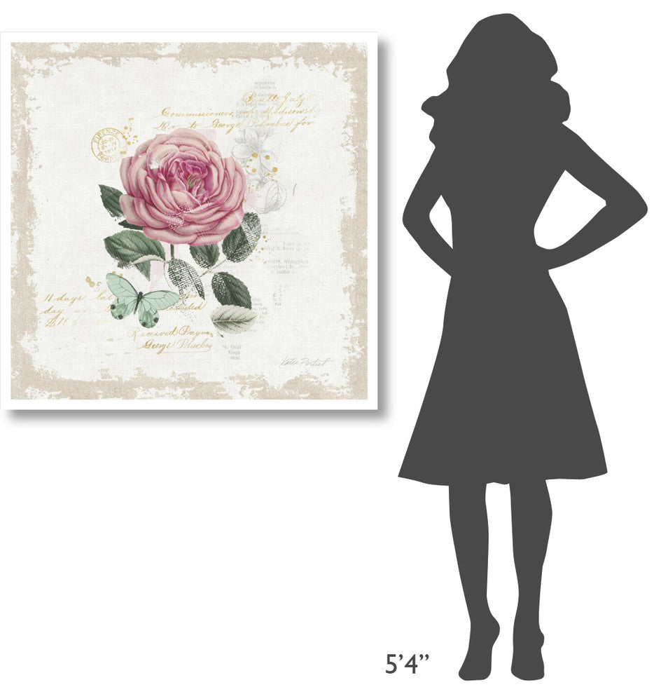 "French Romance IV Distressed" Digital Paper Print by Katie Pertiet, 38"x38"