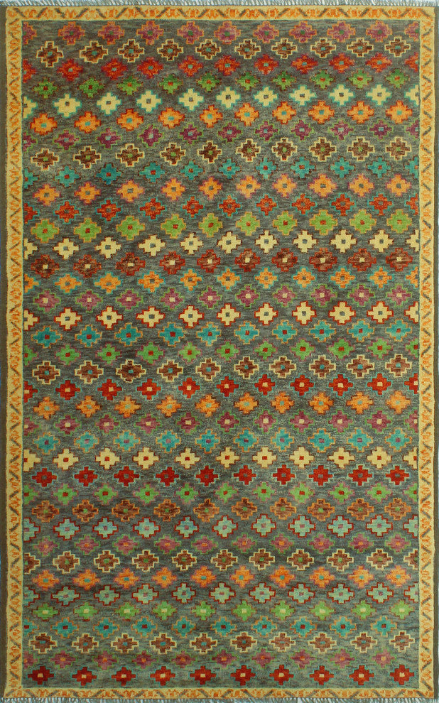 Balochi Fredric Gray/Rust Rug, 4'10x8'0