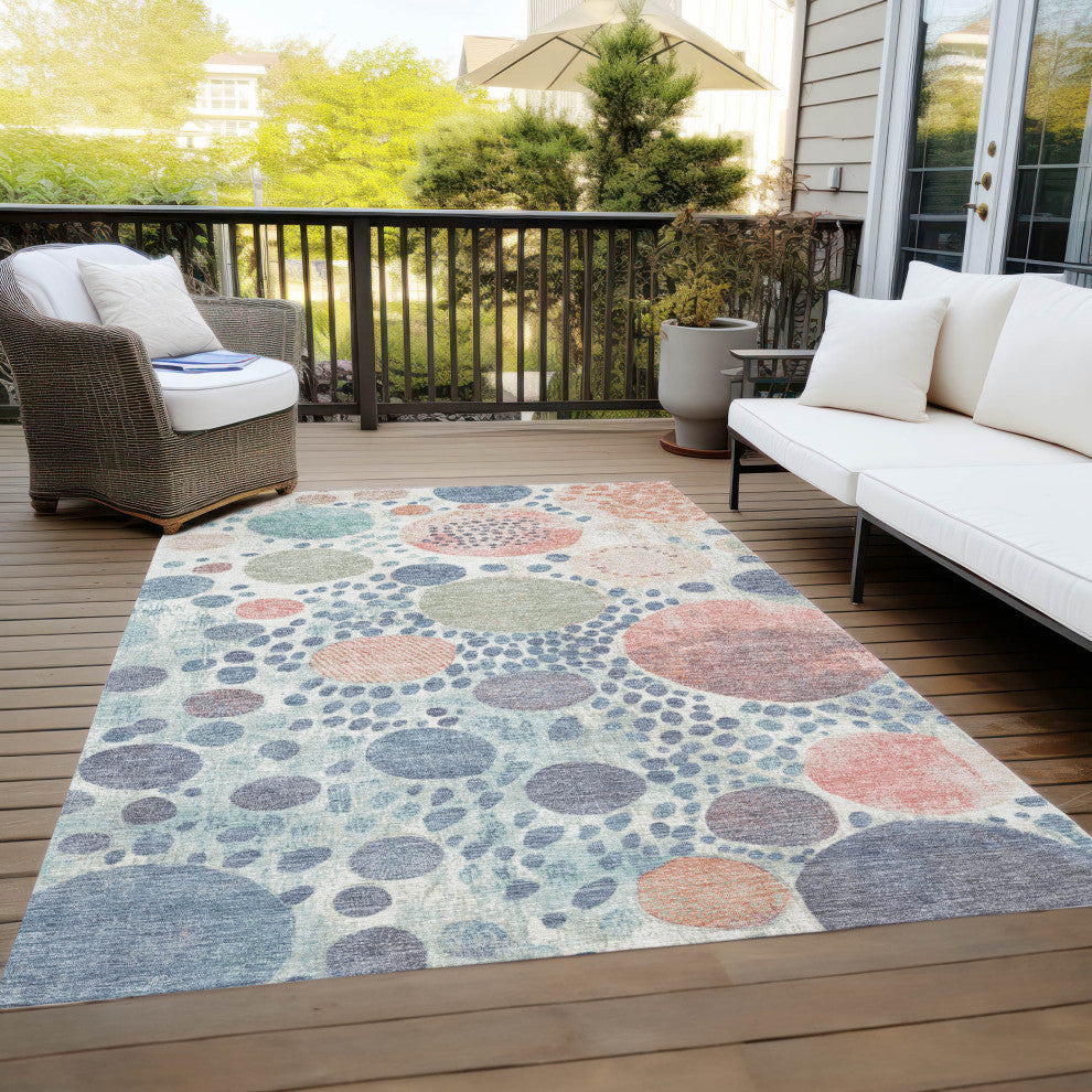 Machine Washable Indoor/Outdoor Chantille ACN1895 Denim 9' x 12' Rug
