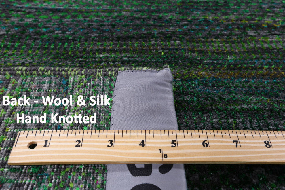 10' Square Hand Knotted Wool and Silk Super Savannah Gabbeh Rug Q6105