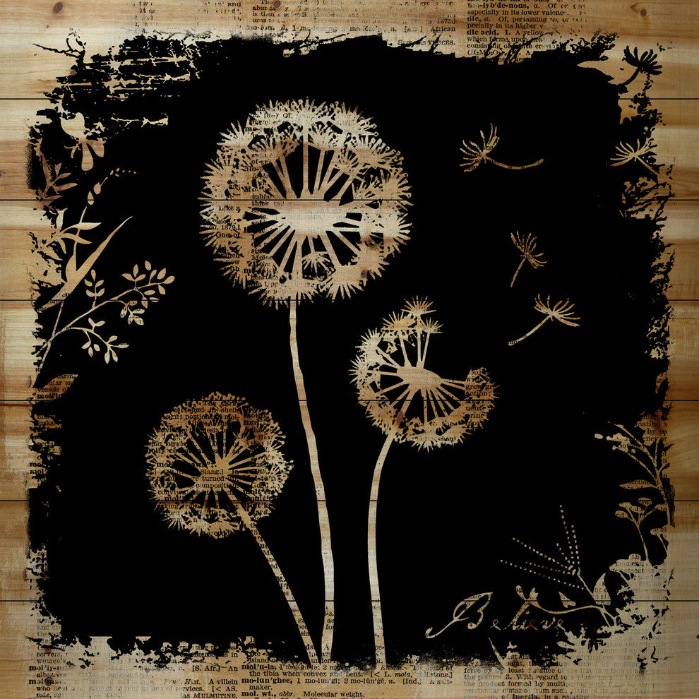 Marmont Hill, "Believe Dandies" by Vicki Butler Print, Natural Pine Wood