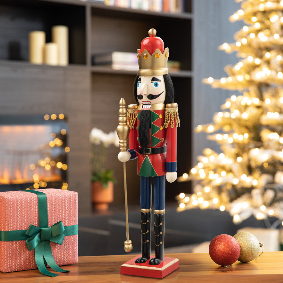 24"H Wooden Christmas King Nutcracker