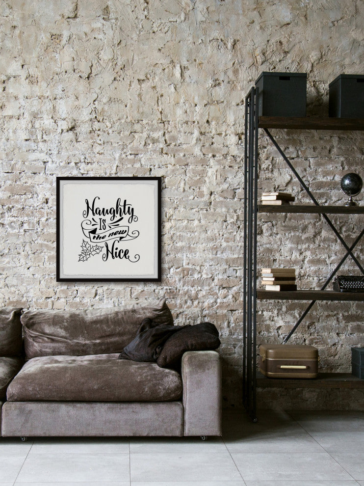 "Naughty Is the New Nice" Framed Painting Print, 24x24